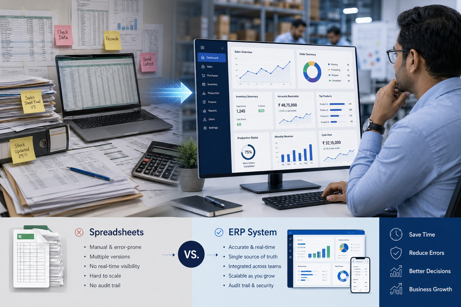 ERP vs. Spreadsheets: When Does Your Business Need to Switch?