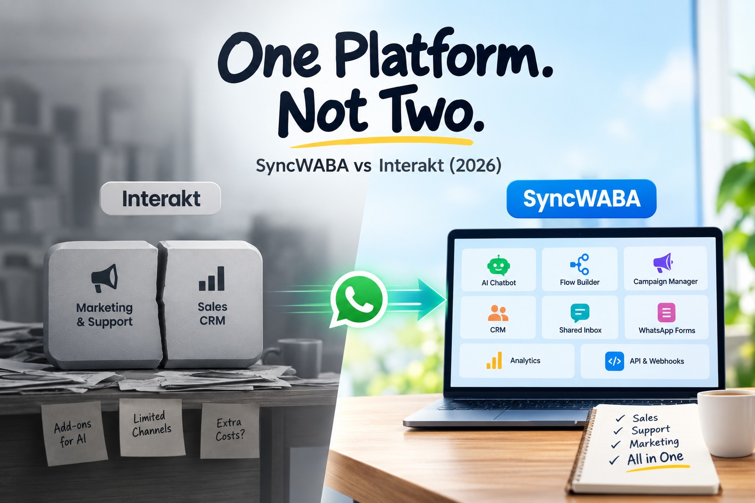 Interakt Alternative: SyncWABA vs Interakt Compared (2026)