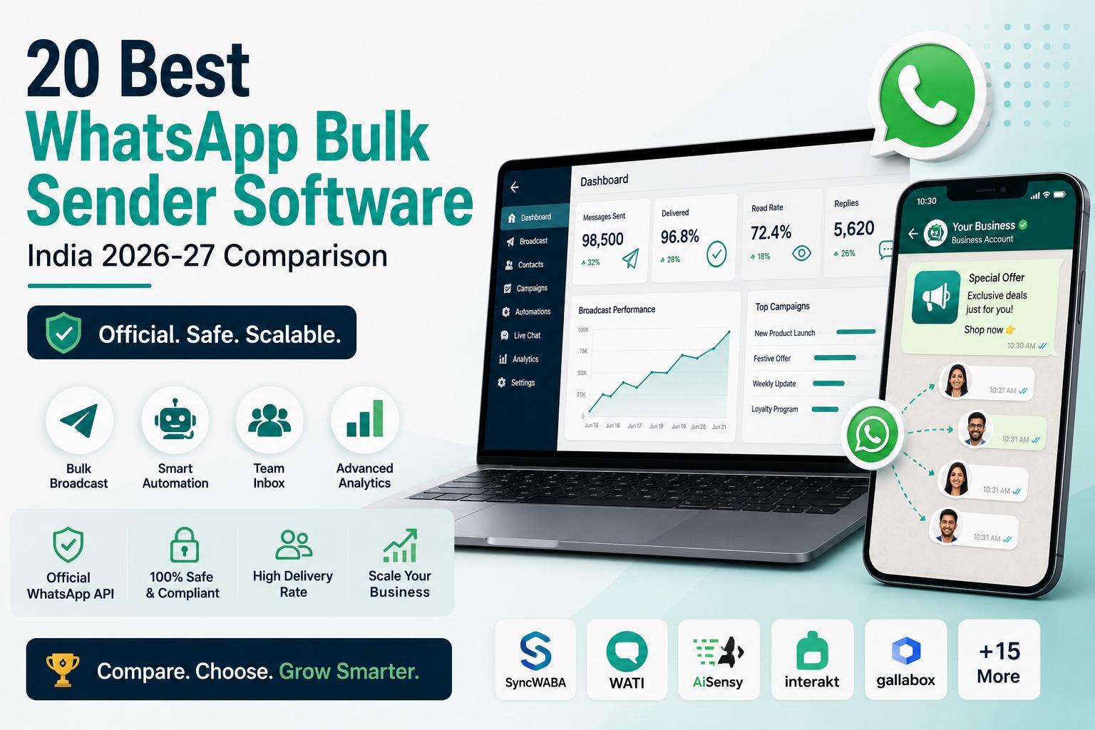 20 Best WhatsApp Bulk Message Sender Software in India (2026-27)